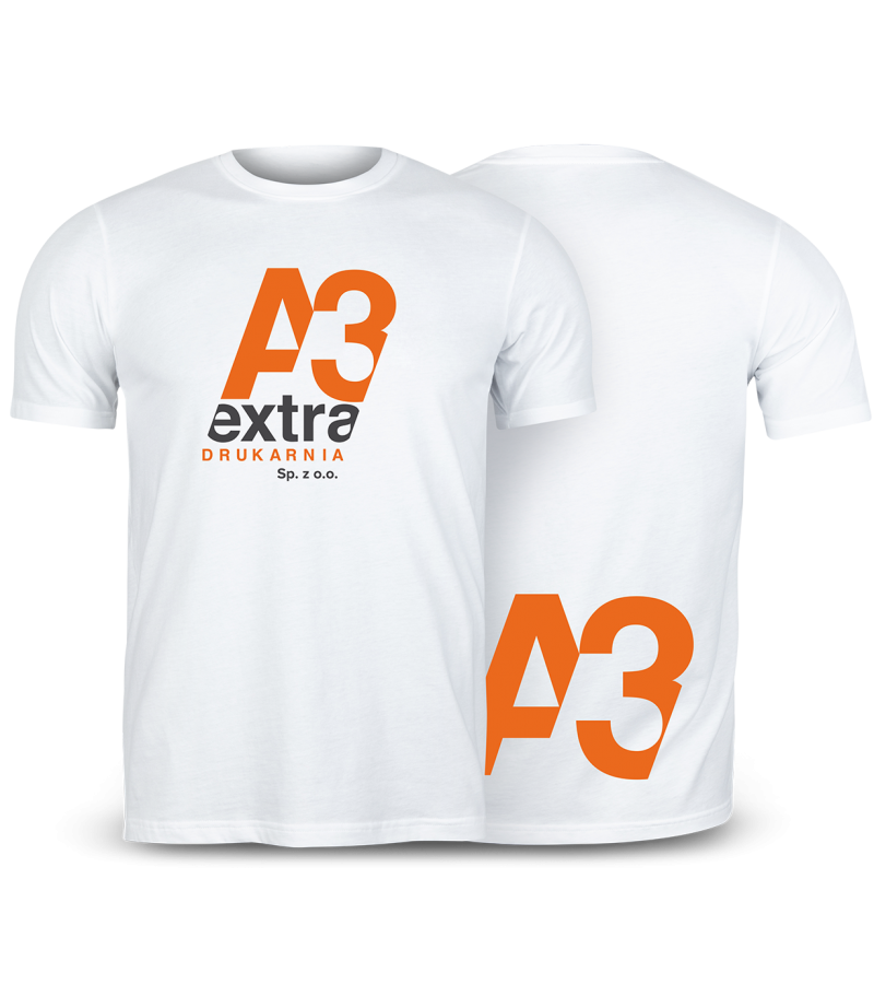 t-shirt z logo drukarni A3extra
